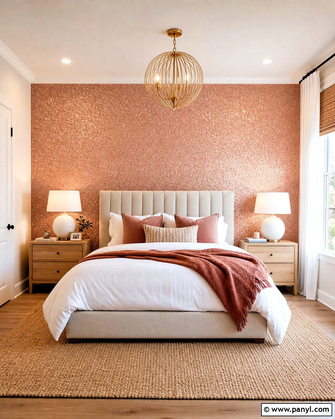 Rose Gold Sparkly Wall Bedroom - 20 sparkly walls