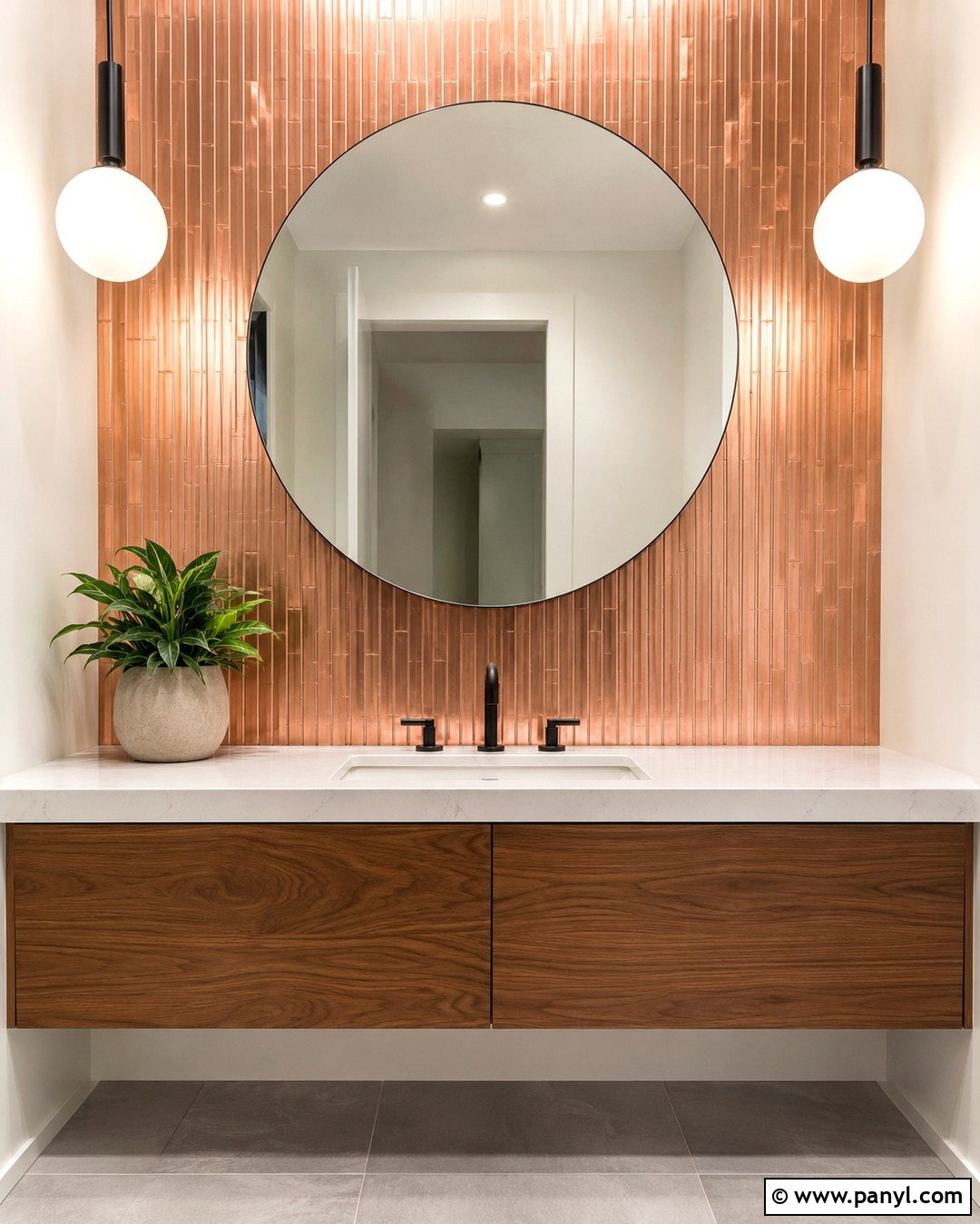 Rose Gold Tile Accent Wall - 20 Rose Gold Accent Wall Ideas