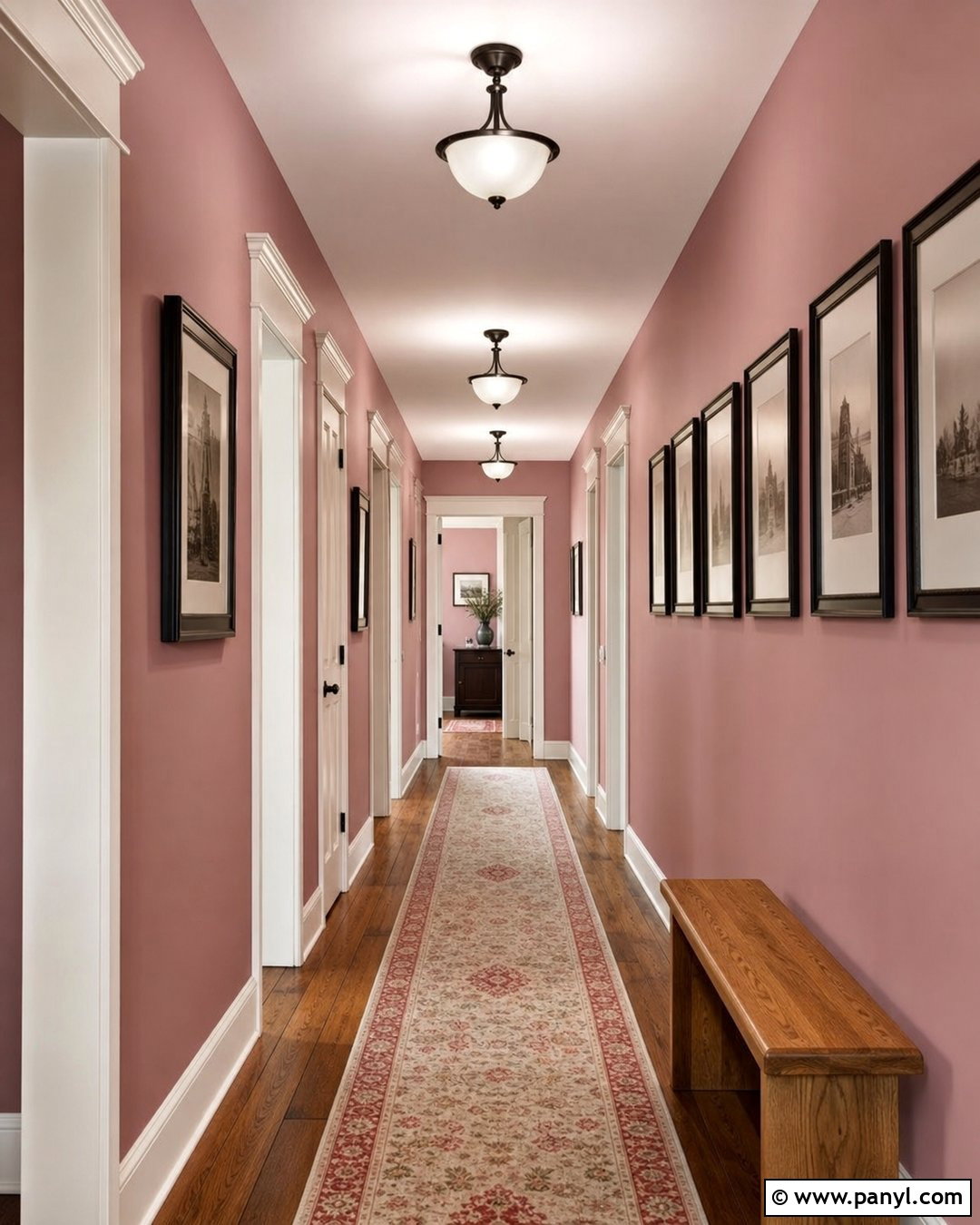 Rose Hallway - 25 Rose Wall Paint Ideas