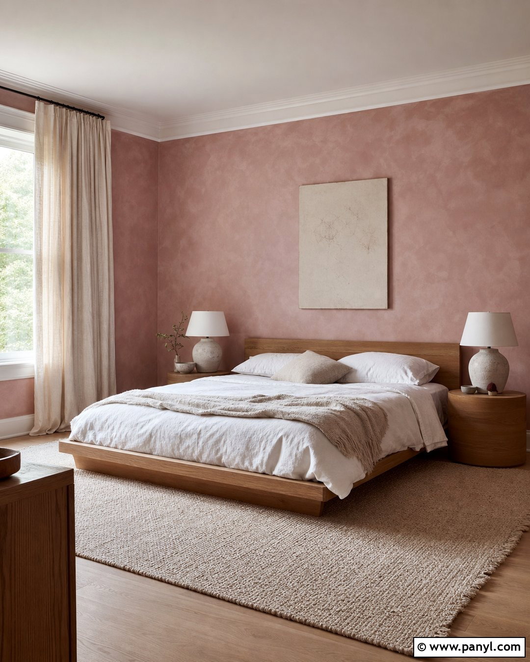 Rose Limewash Bedroom - 25 Rose Wall Paint Ideas