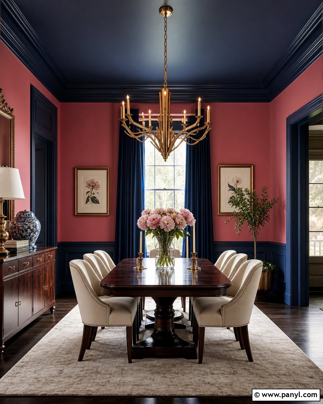 Rose Pink And Midnight Blue Walls - 20 Pink And Blue Wall Colors