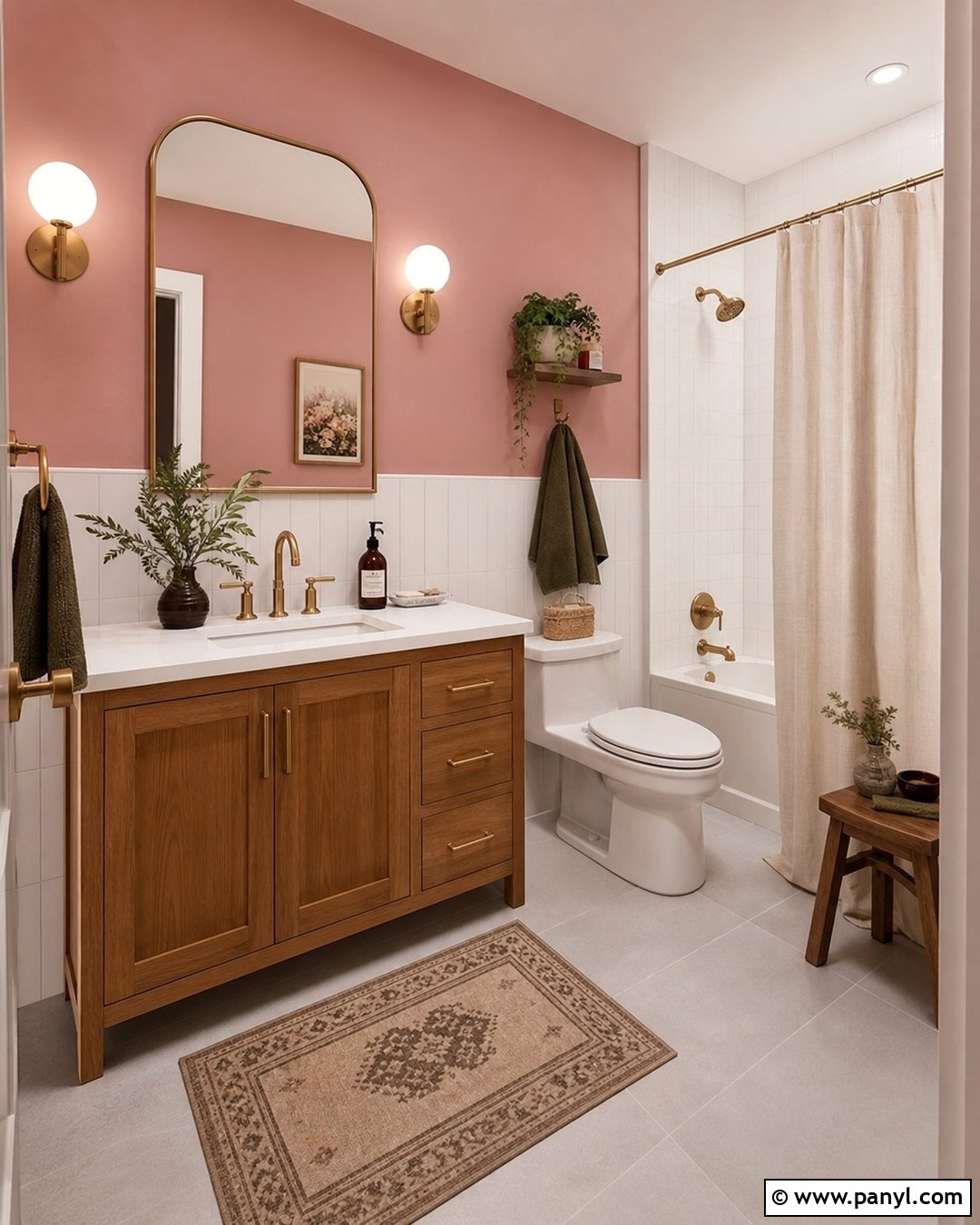 Rose Pink Bathroom Walls - 35 Pink Wall Color Ideas