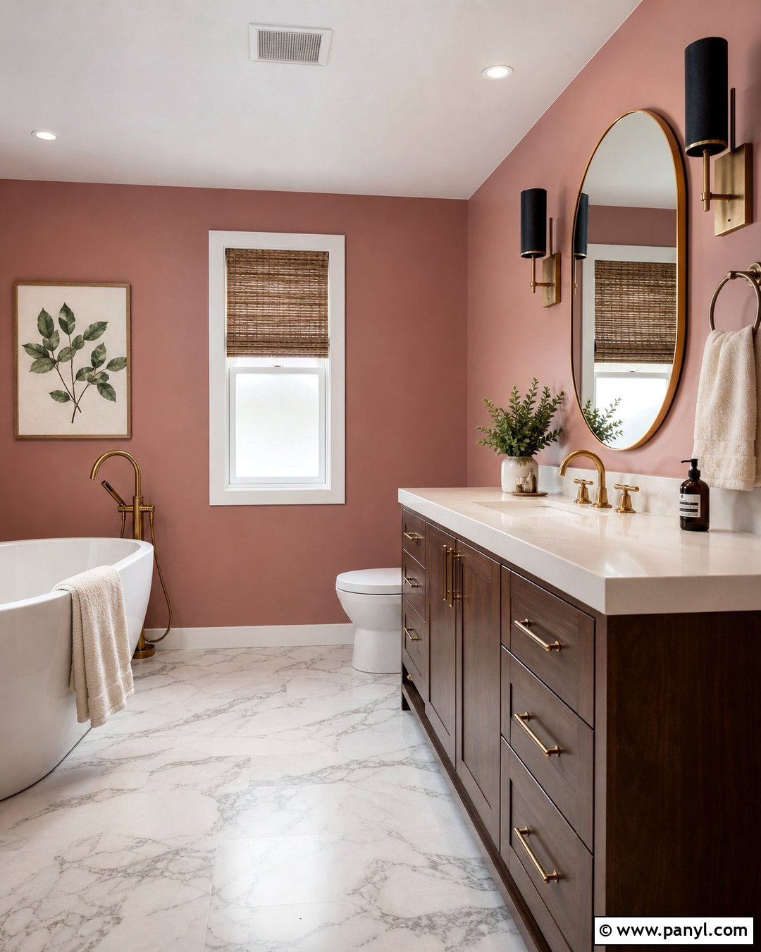 Rose Pink Bathroom Walls - 35 Pink Painted Walls