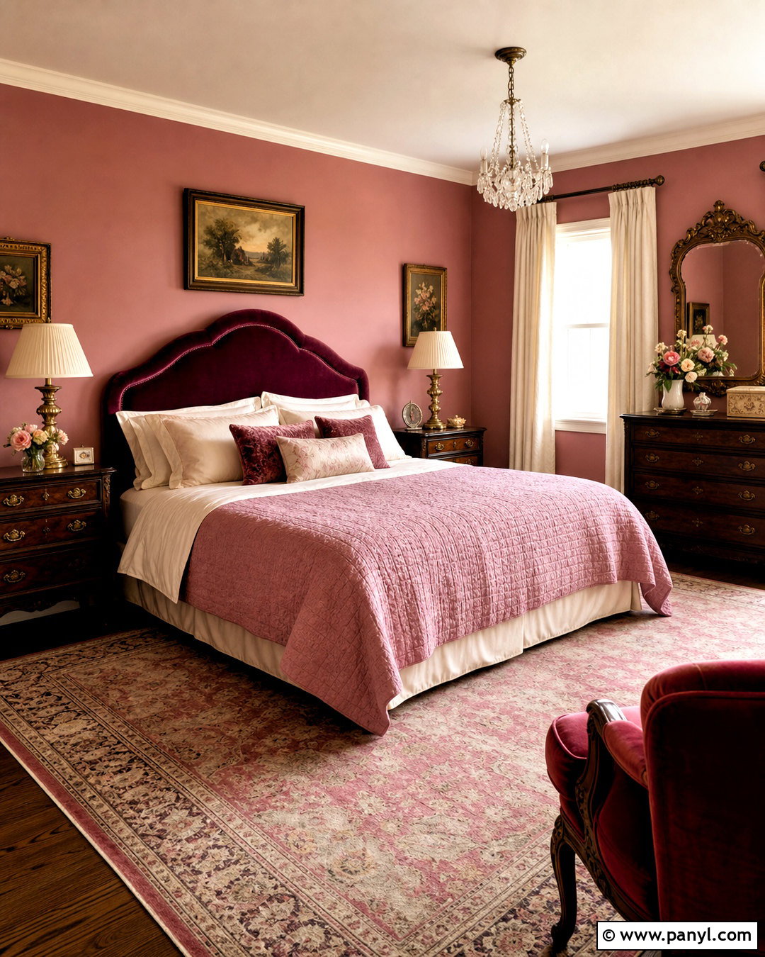 Rose Pink Bedroom With Burgundy - 20 bedroom paint colors pink ideas