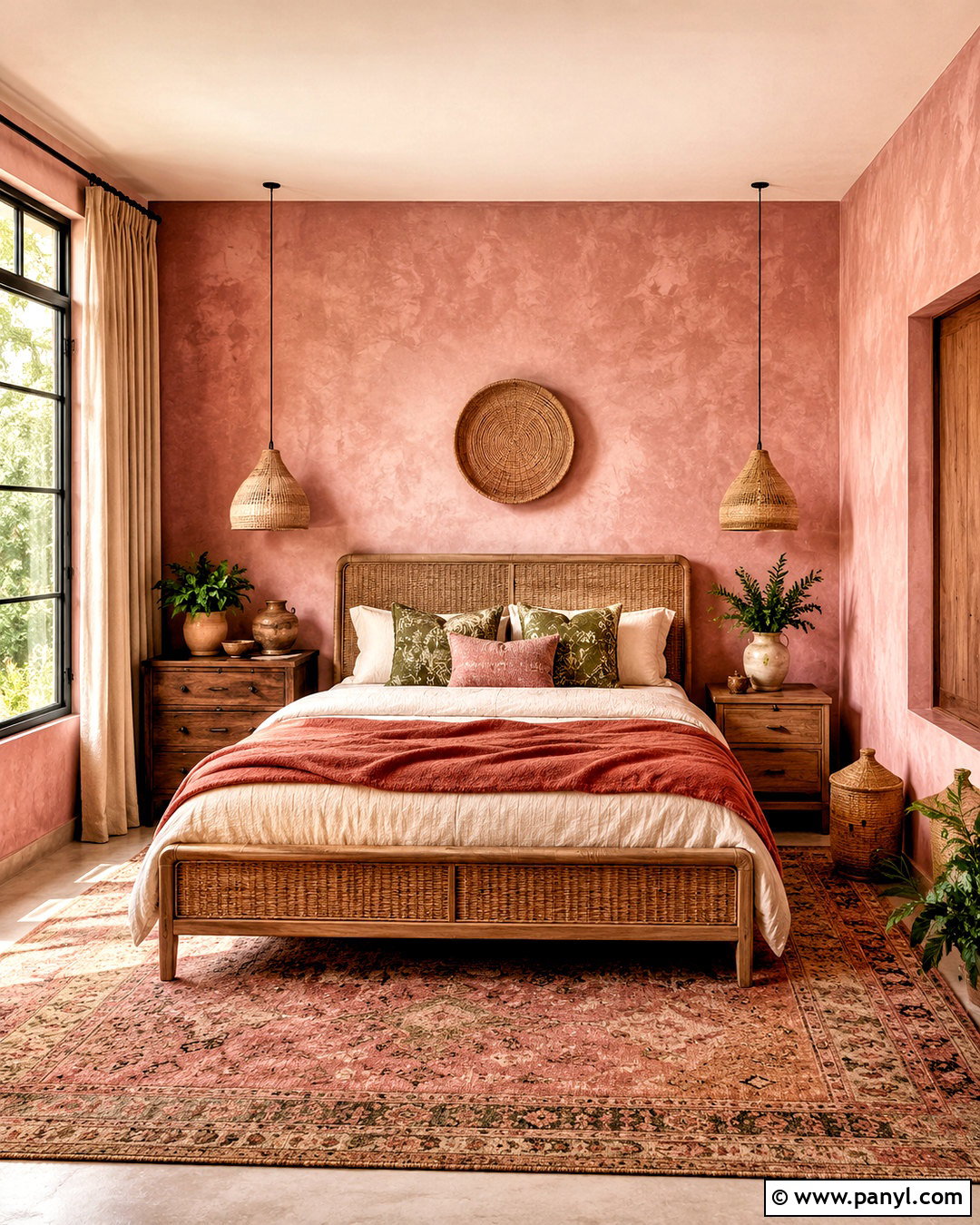 Rose Pink Boho Limewash Bedroom - 20 pink limewash bedroom ideas