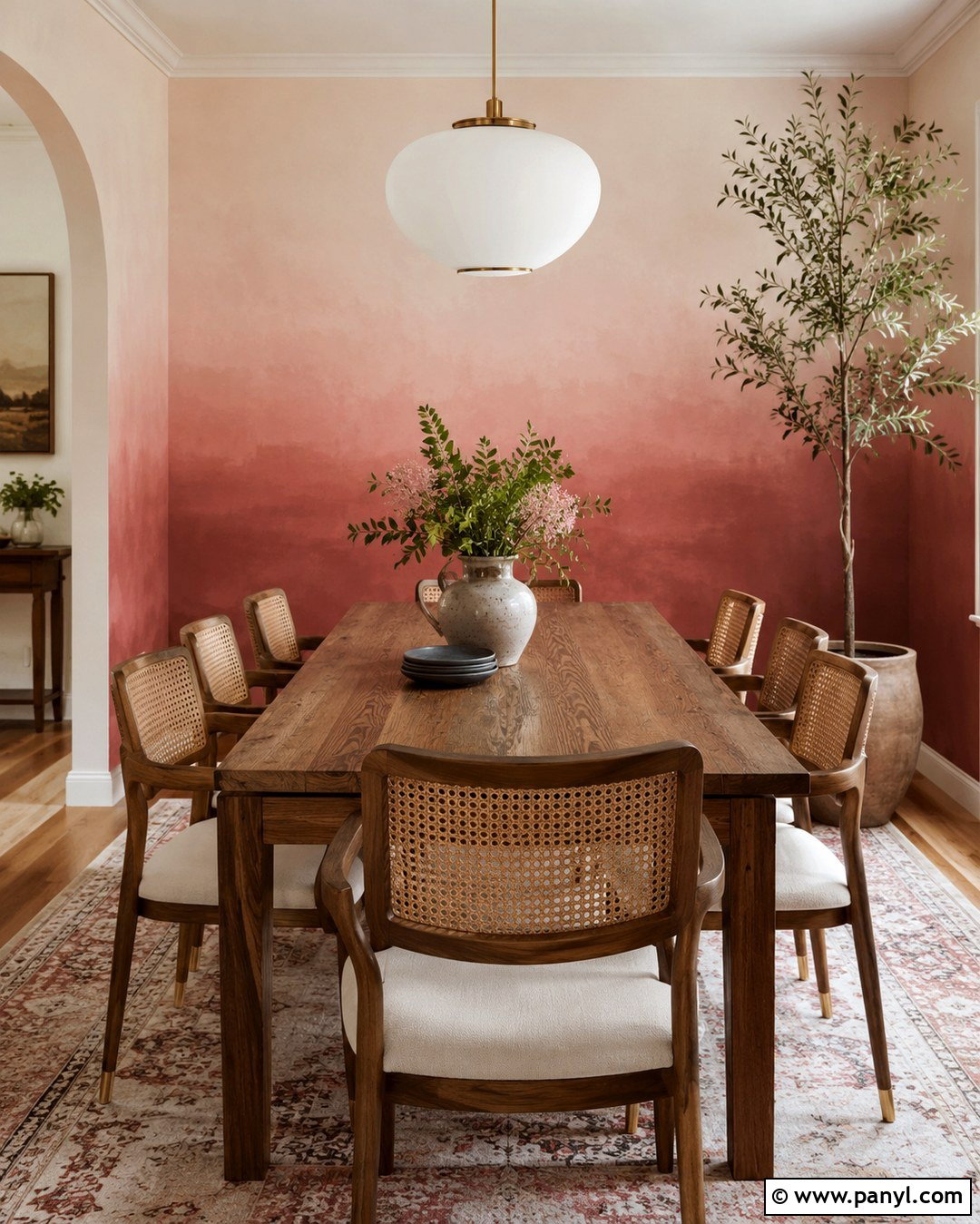 Rose Pink Ombre Dining Room Wall - 20 Pink Ombre Wall Paint Ideas