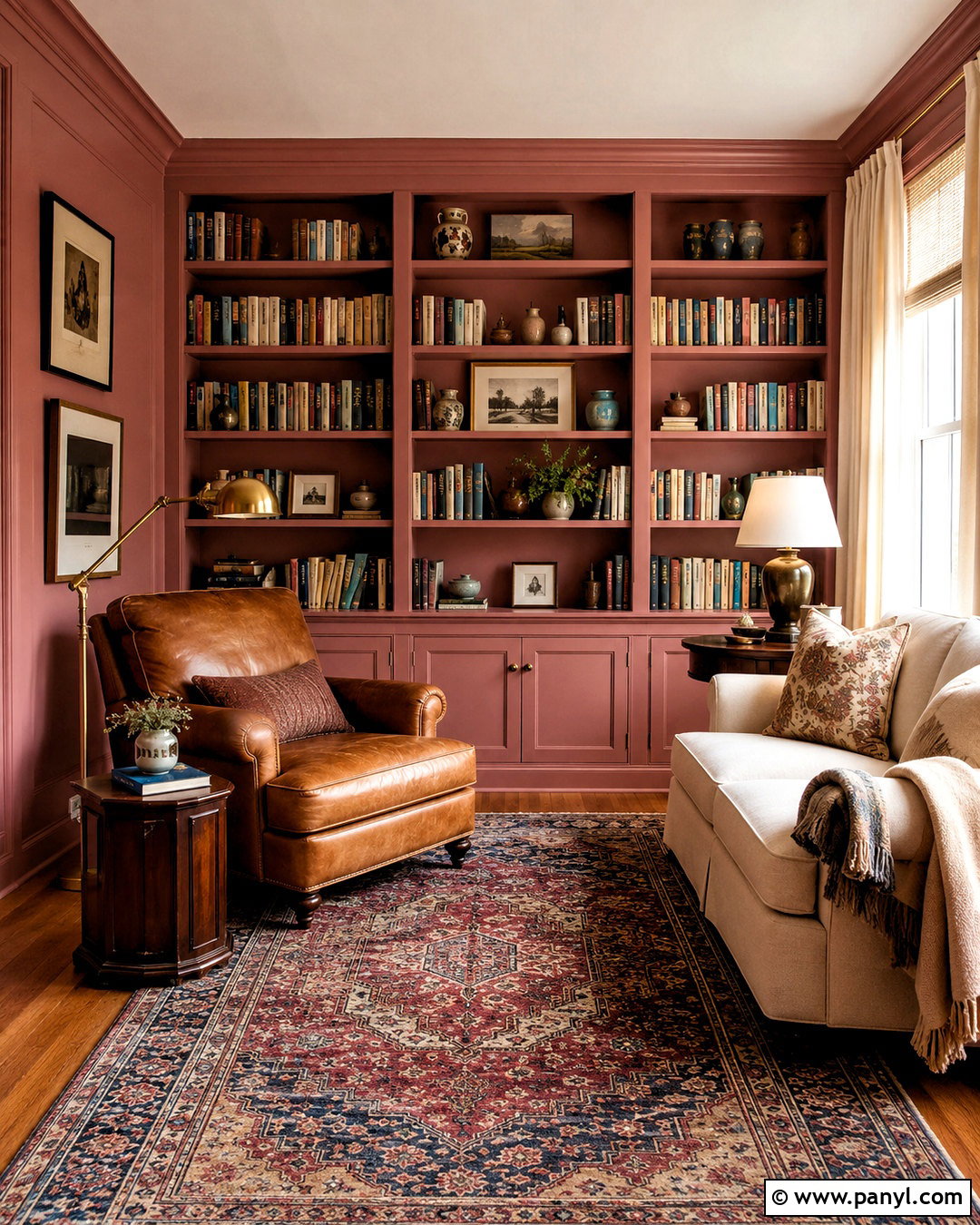 Rose Pink Reading Room - 20 pink colour room ideas