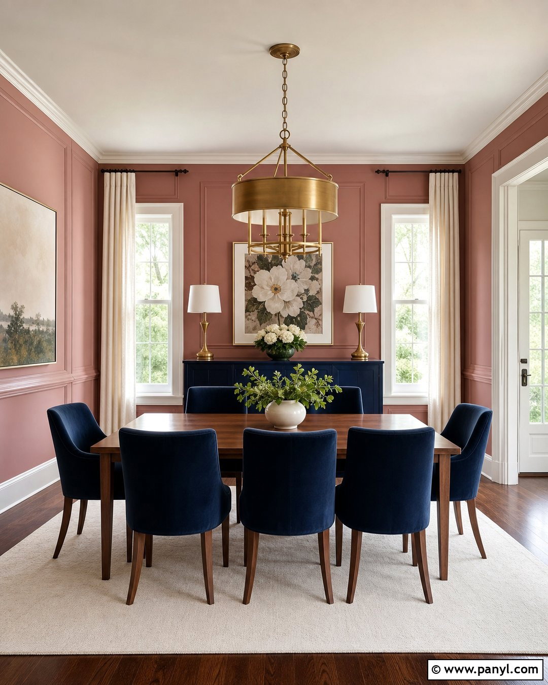 Rose Pink Walls With Navy Blue - 30 pink wall color combination ideas