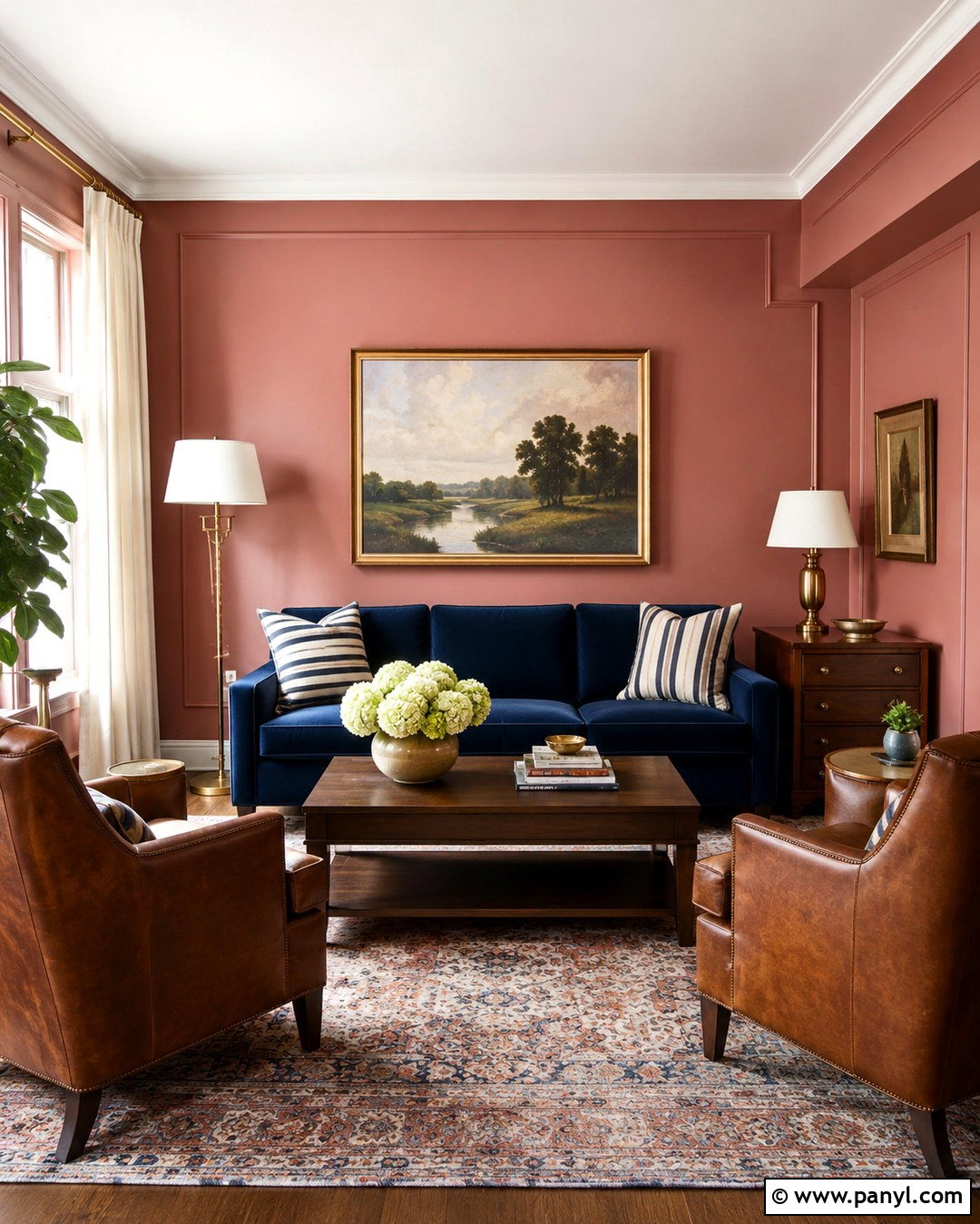 Rose Walls With Navy Blue Furniture - 20 Rose Colored Walls
