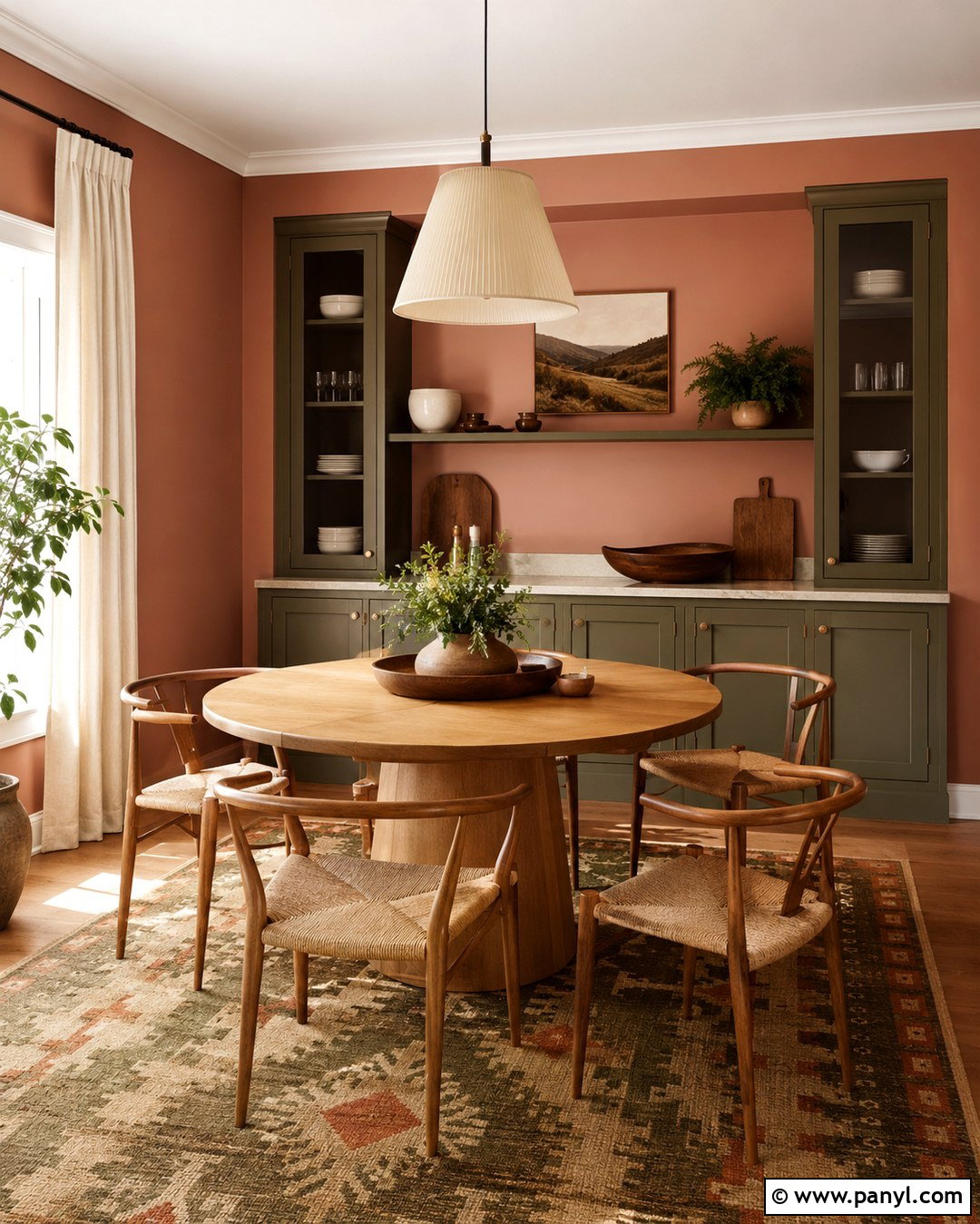 Rose Walls With Olive Green Cabinets - 20 Rose Colored Walls