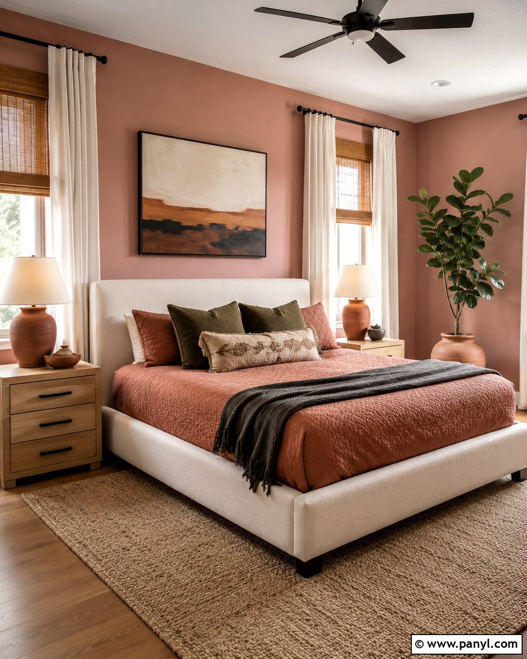 Rose Walls With Terracotta Decor - 20 Rose Colored Walls