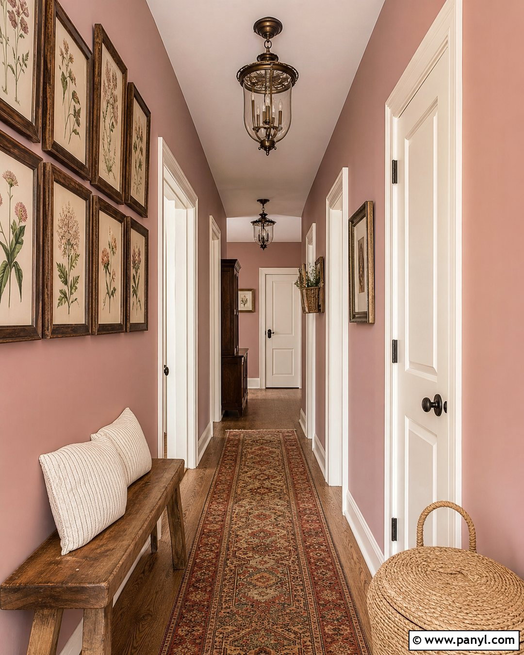 Rosy Beige Pink Hallway Walls - 20 Rustic Pink Wall Color Ideas