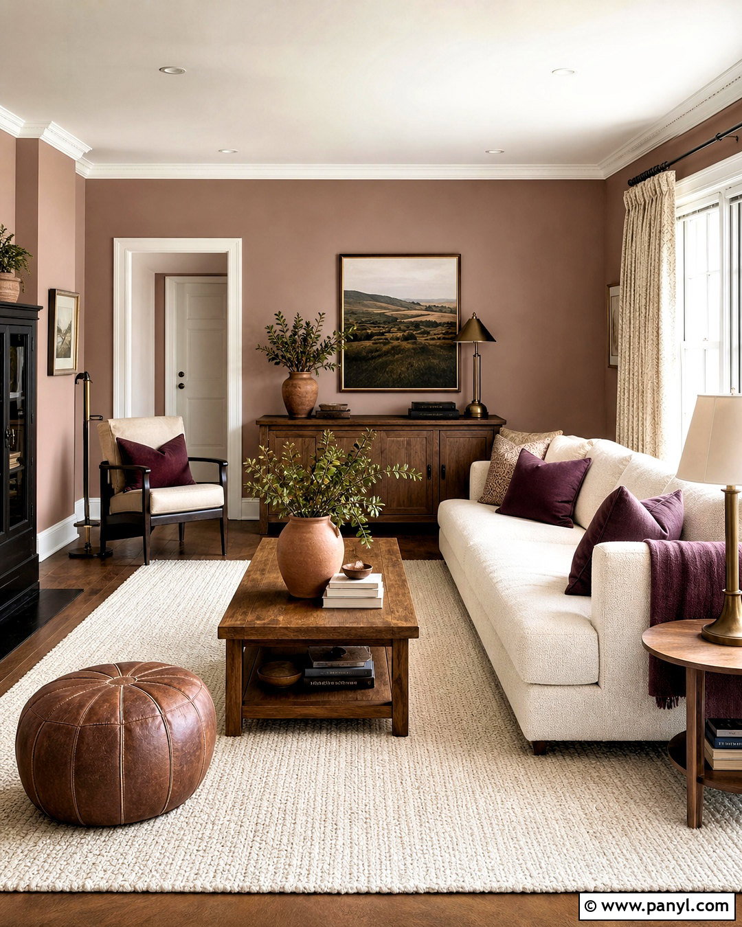 Rosy Taupe Living Room - 20 warm paint colors for living room ideas