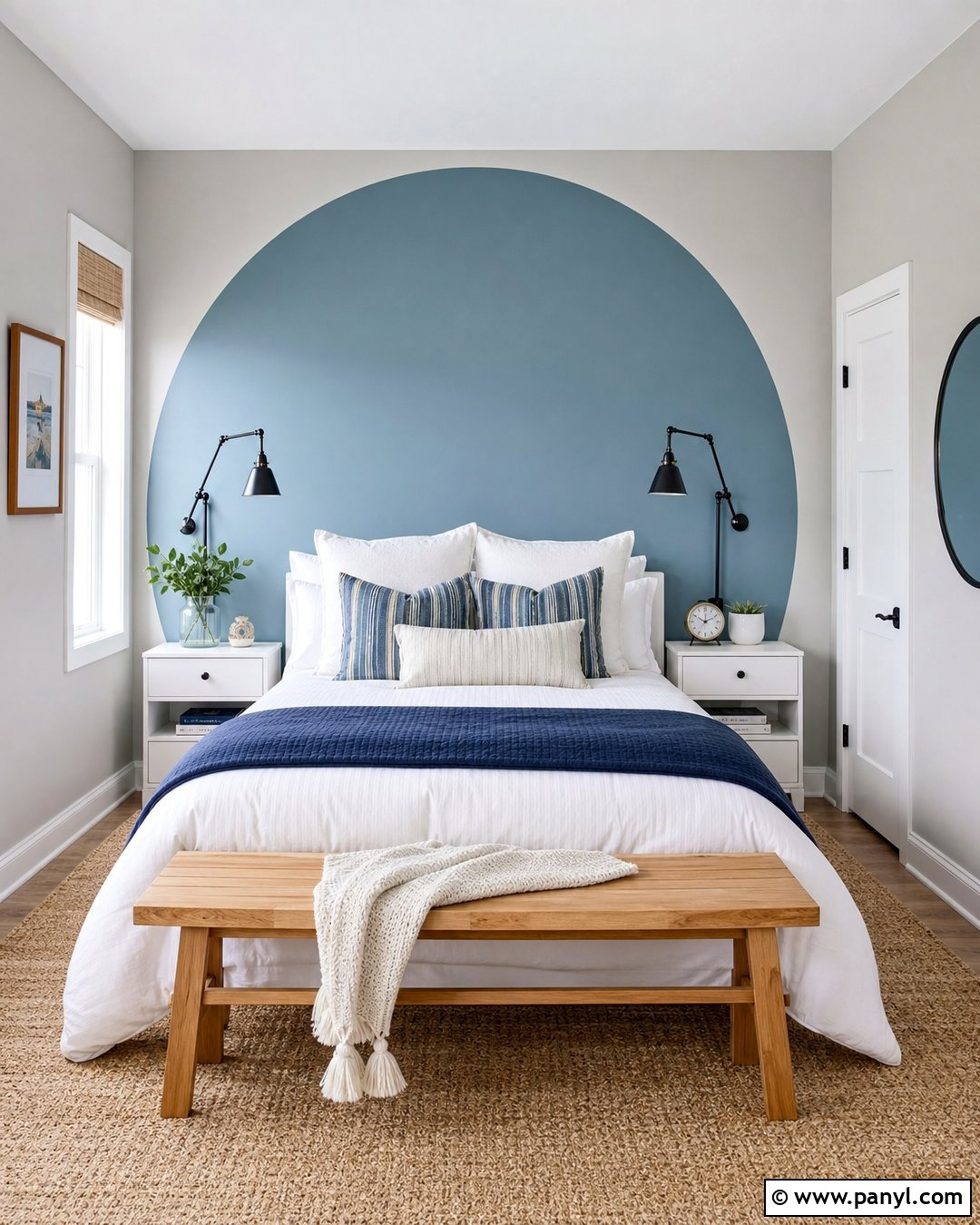Round Accent Wall Behind Bed - 20 Round Accent Wall Paint Ideas