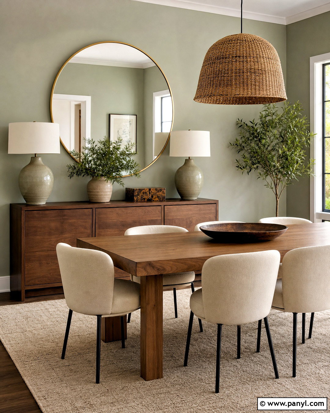 Round Gold Mirror Dining Room - 20 golden mirror wall ideas