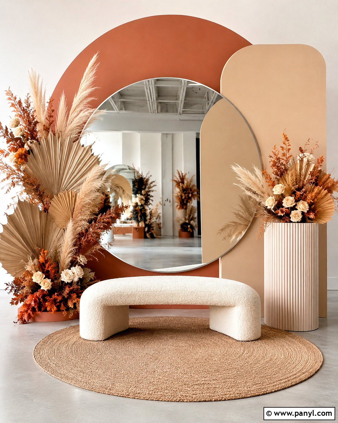 Round Mirror Backdrop - 20 mirror backdrop ideas