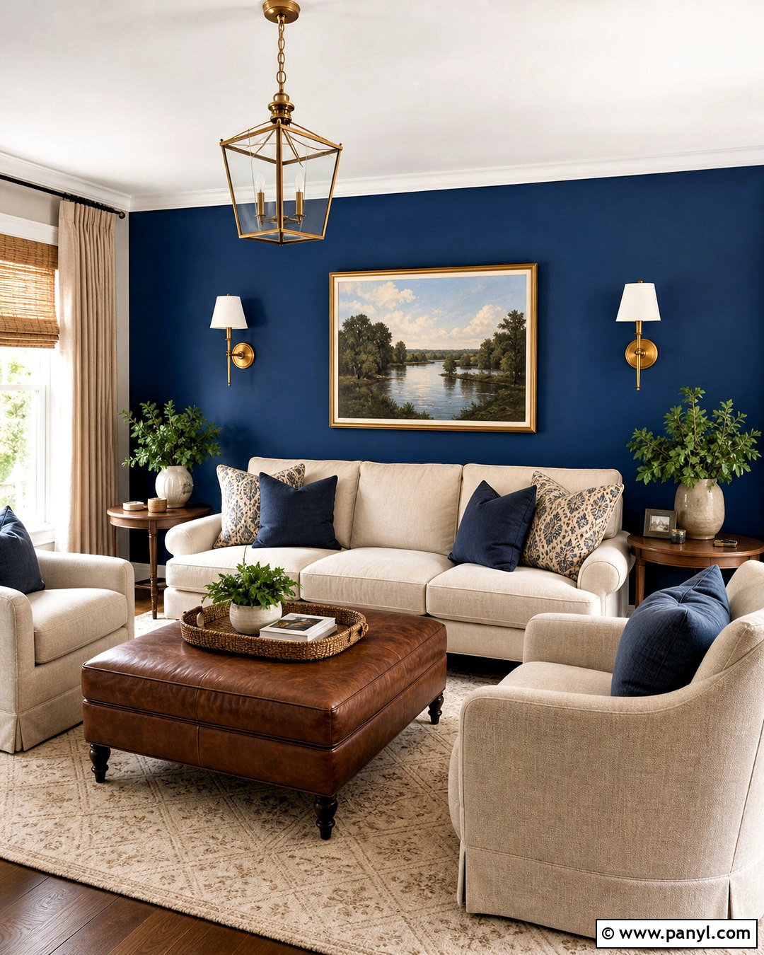 Royal Blue Accent Wall With Beige Furniture - 20 royal blue accent wall ideas