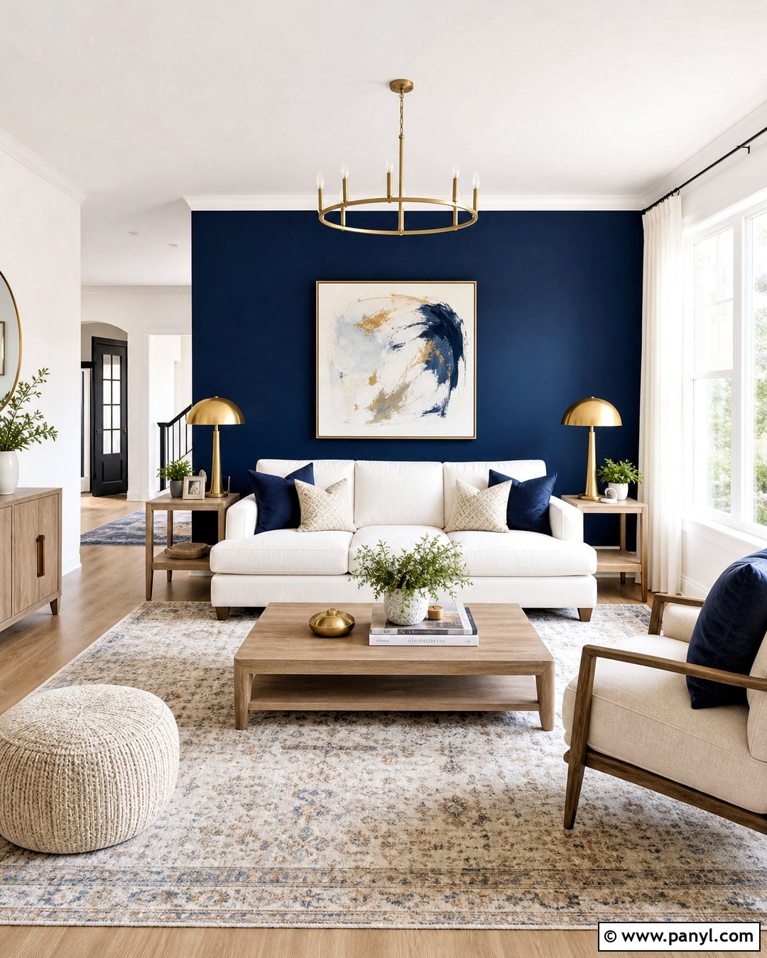 Royal Blue Accent Wall With White Sofa - 20 royal blue accent wall ideas