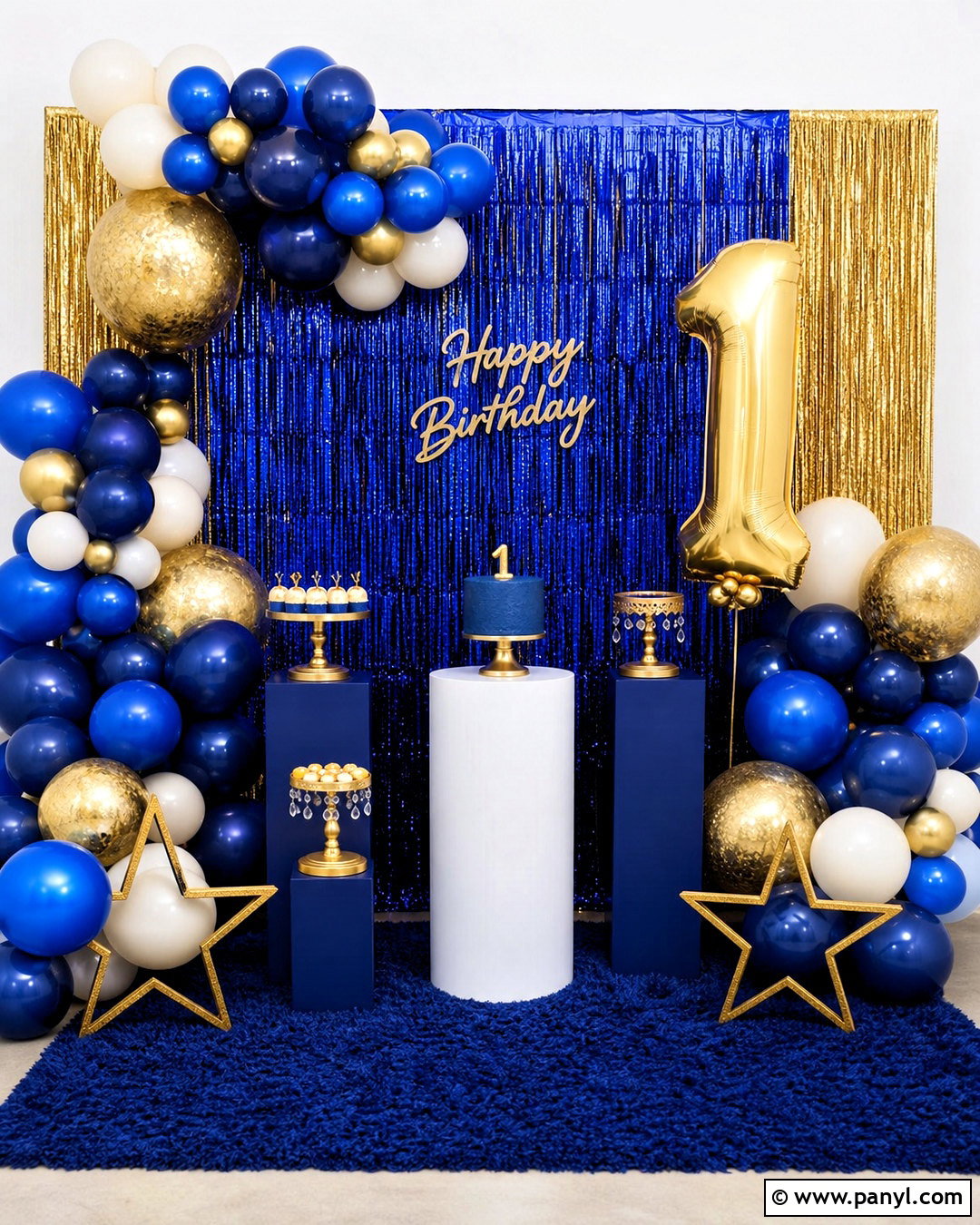 Royal Blue And Gold Foil Curtain Backdrop - 20 foil curtain backdrop ideas birthday ideas
