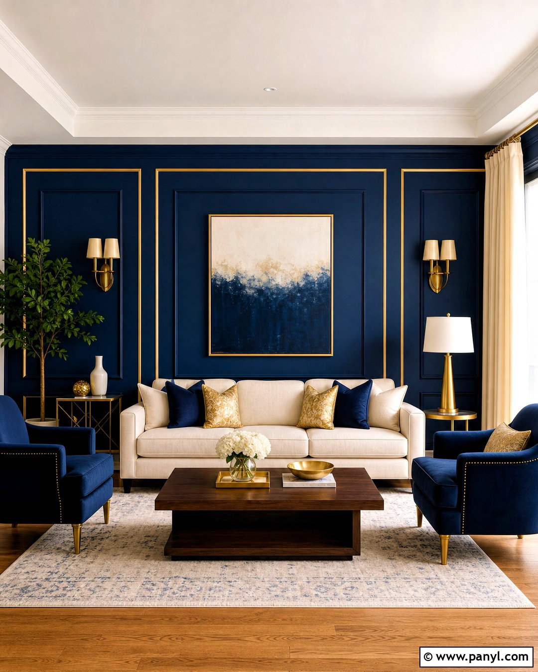 Royal Blue And Gold Paint Wall - 20 royal paint wall design ideas