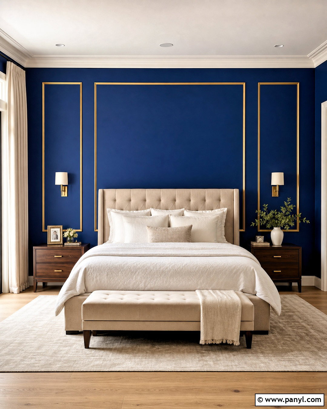 Royal Blue Bedroom Wall With Gold Trim - 20 royal paint wall design for bedroom ideas