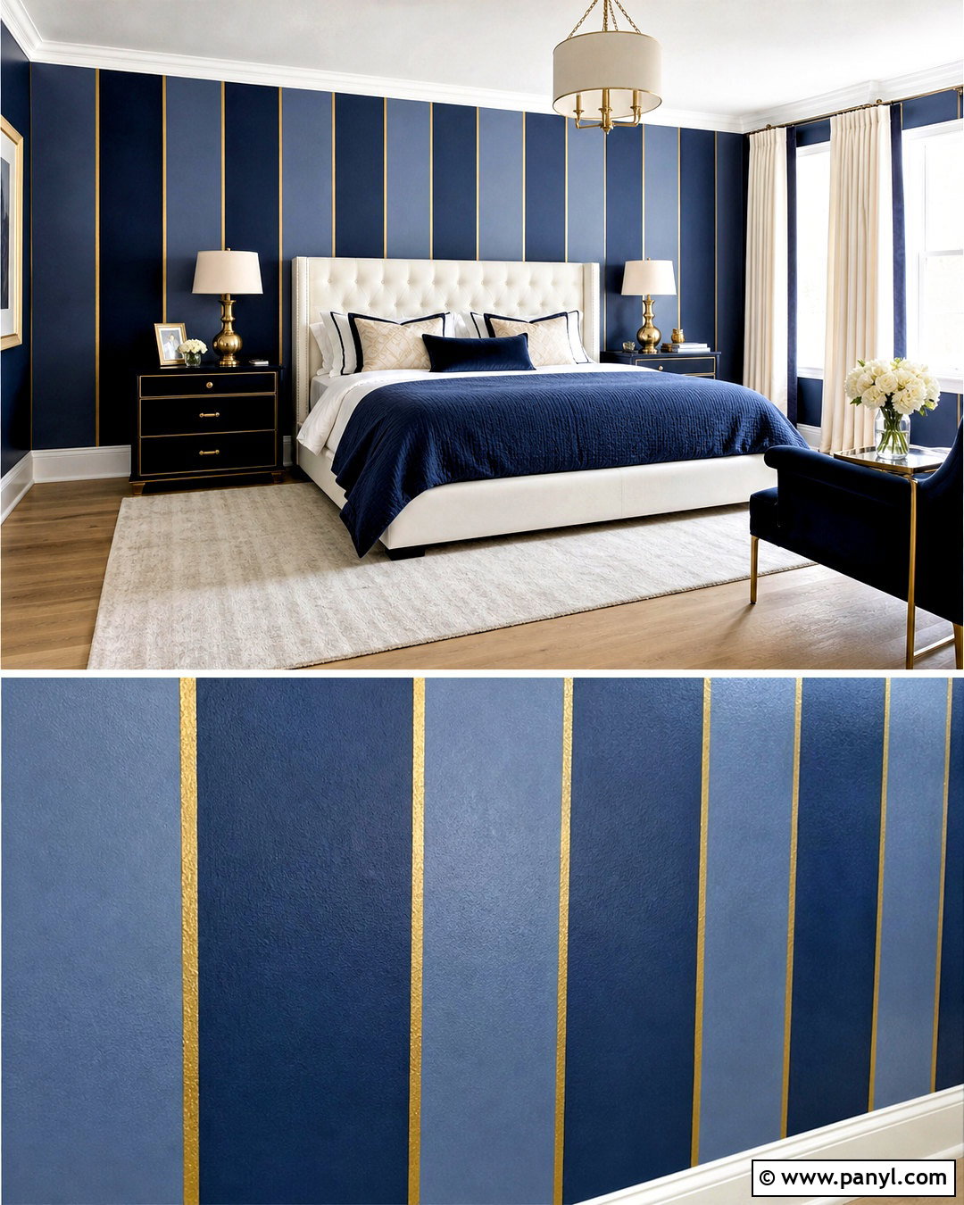 Royal Blue Bedroom Wall With Vertical Stripes - 20 royal paint wall design for bedroom ideas