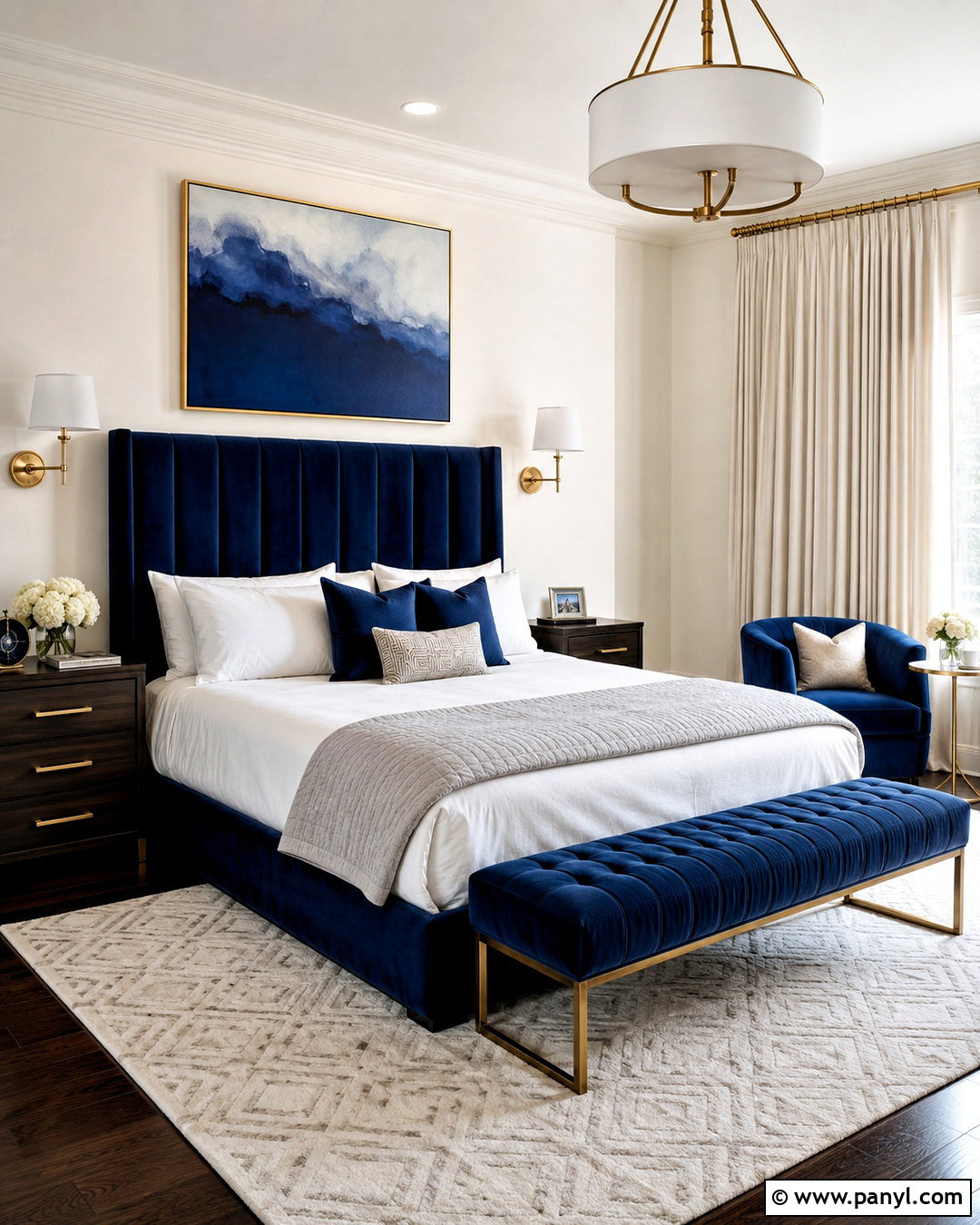 Royal Blue Bedroom With Velvet - 20 blue rooms bedroom ideas