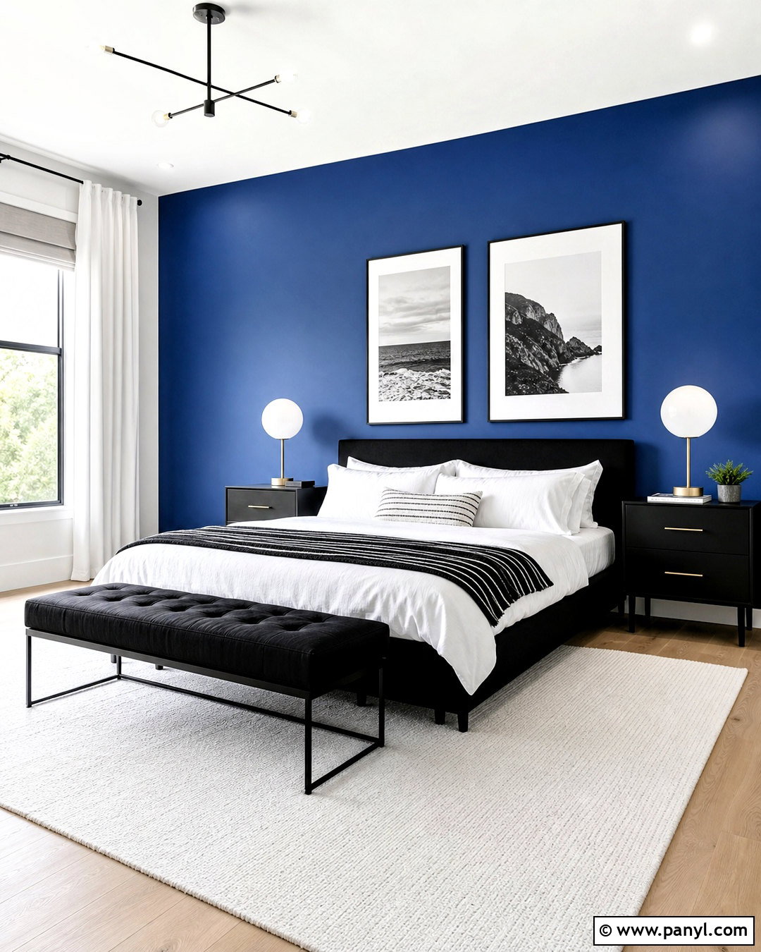 Royal Blue Black And White Bedroom - 20 royal blue accent wall ideas