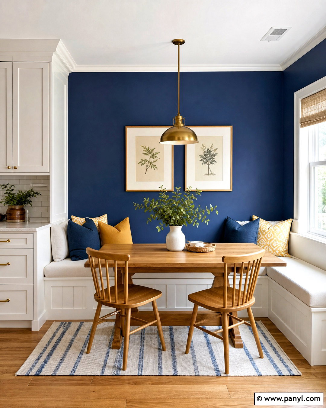 Royal Blue Breakfast Nook Wall - 20 royal blue accent wall ideas
