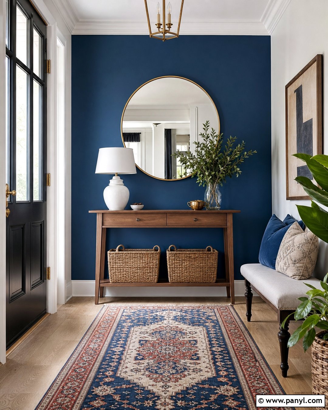 Royal Blue Entryway Accent Wall - 20 Accent Blue Wall Ideas