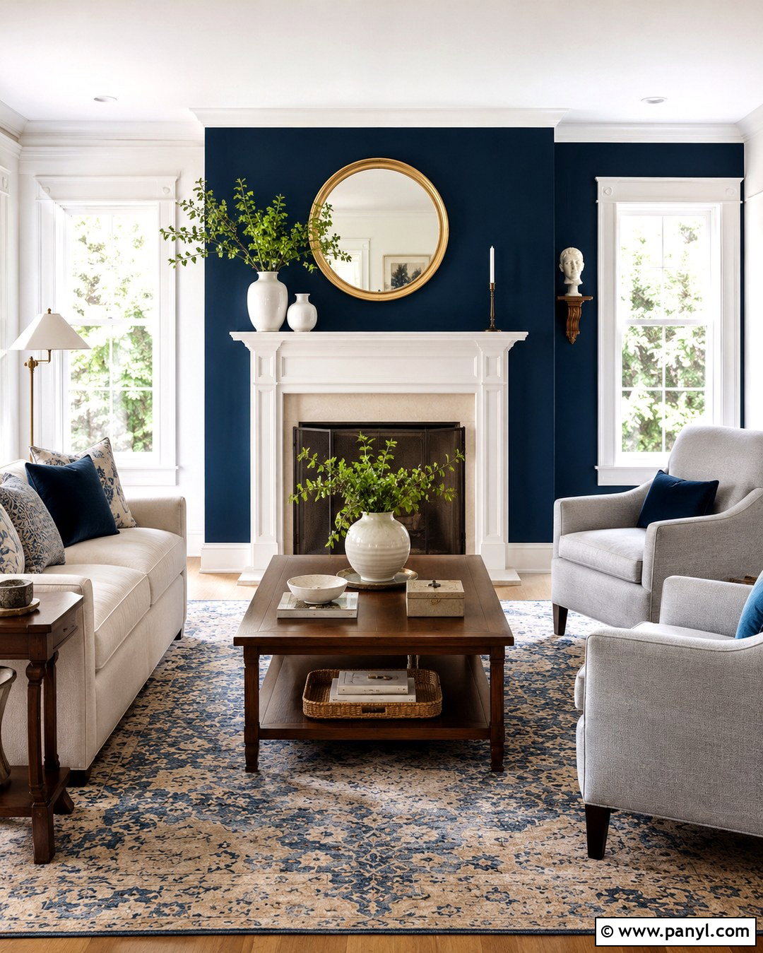 Royal Blue Fireplace Accent Wall - 20 White Walls With Blue Accent Wall Ideas