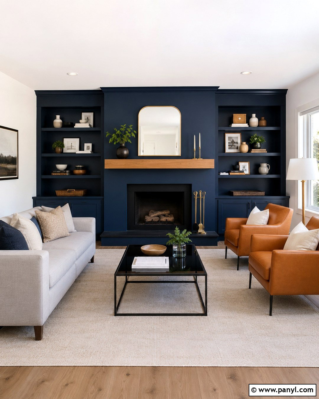 Royal Blue Fireplace Feature Wall - 20 Royal Blue Feature Wall Ideas