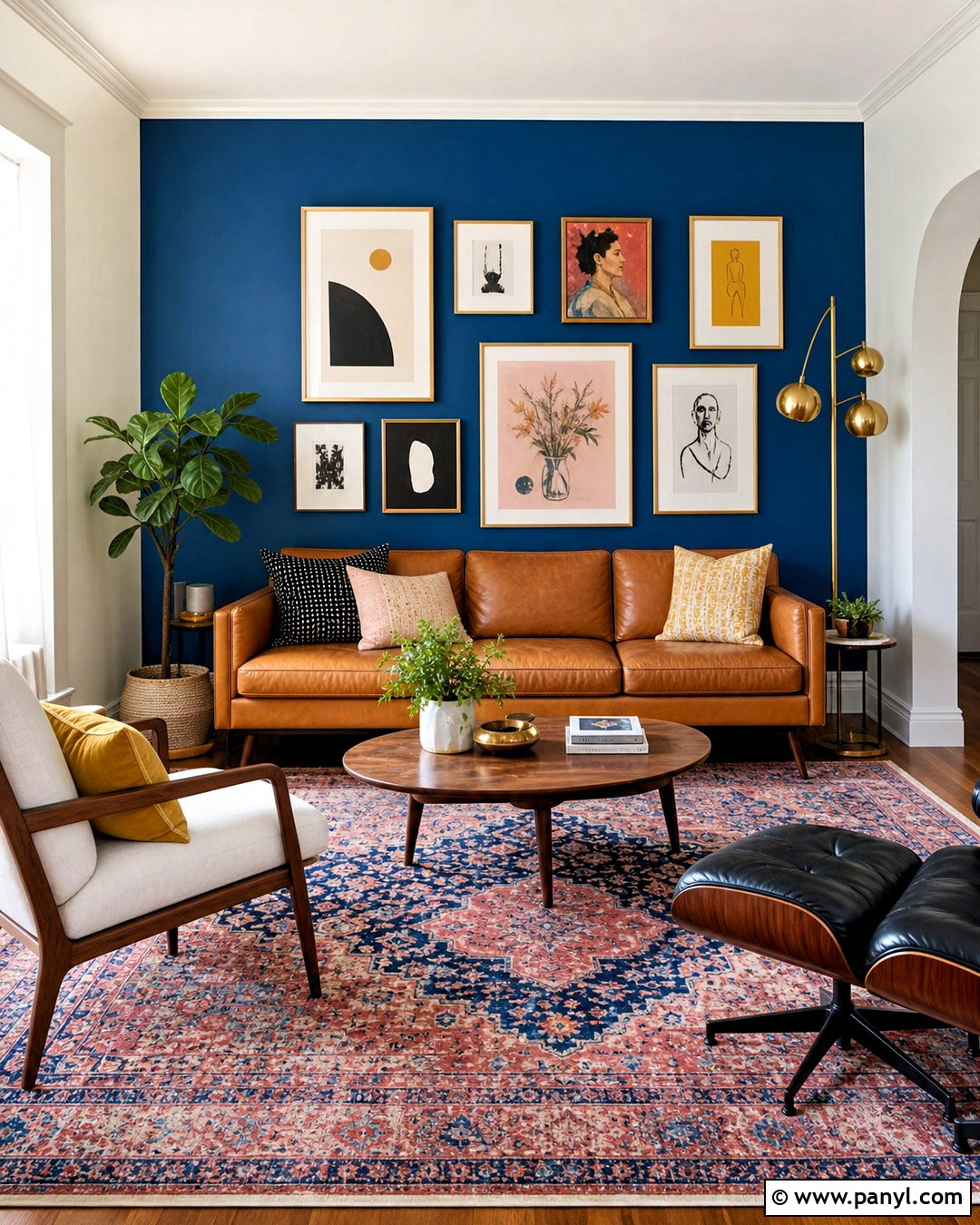 Royal Blue Gallery Accent Wall - 20 royal blue accent wall ideas