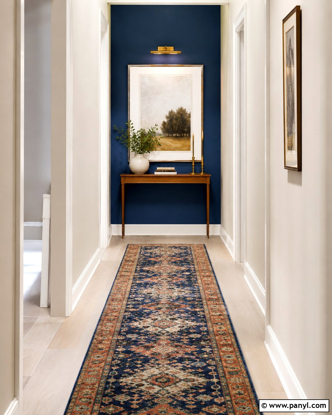 Royal Blue Hallway Feature Wall - 20 Royal Blue Feature Wall Ideas