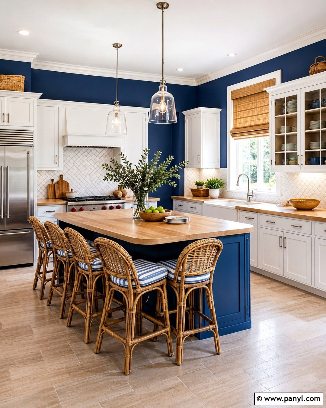 Royal Blue Kitchen Walls In A Coastal Kitchen - 20 Royal Blue Kitchen Walls