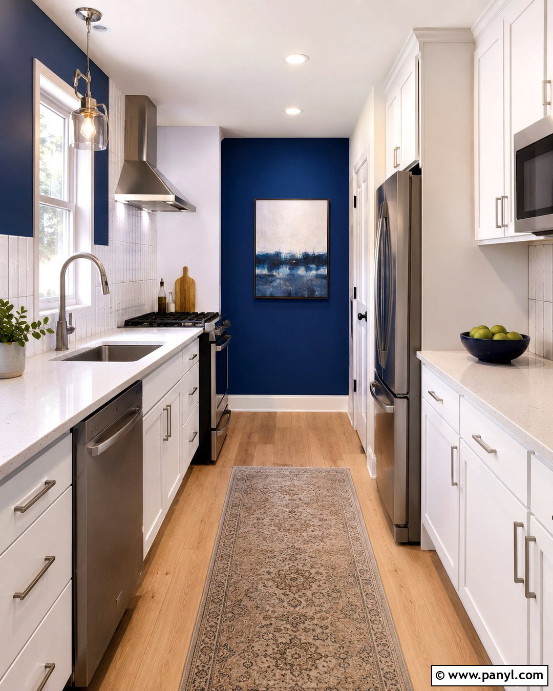 Royal Blue Kitchen Walls In A Galley Kitchen - 20 Royal Blue Kitchen Walls