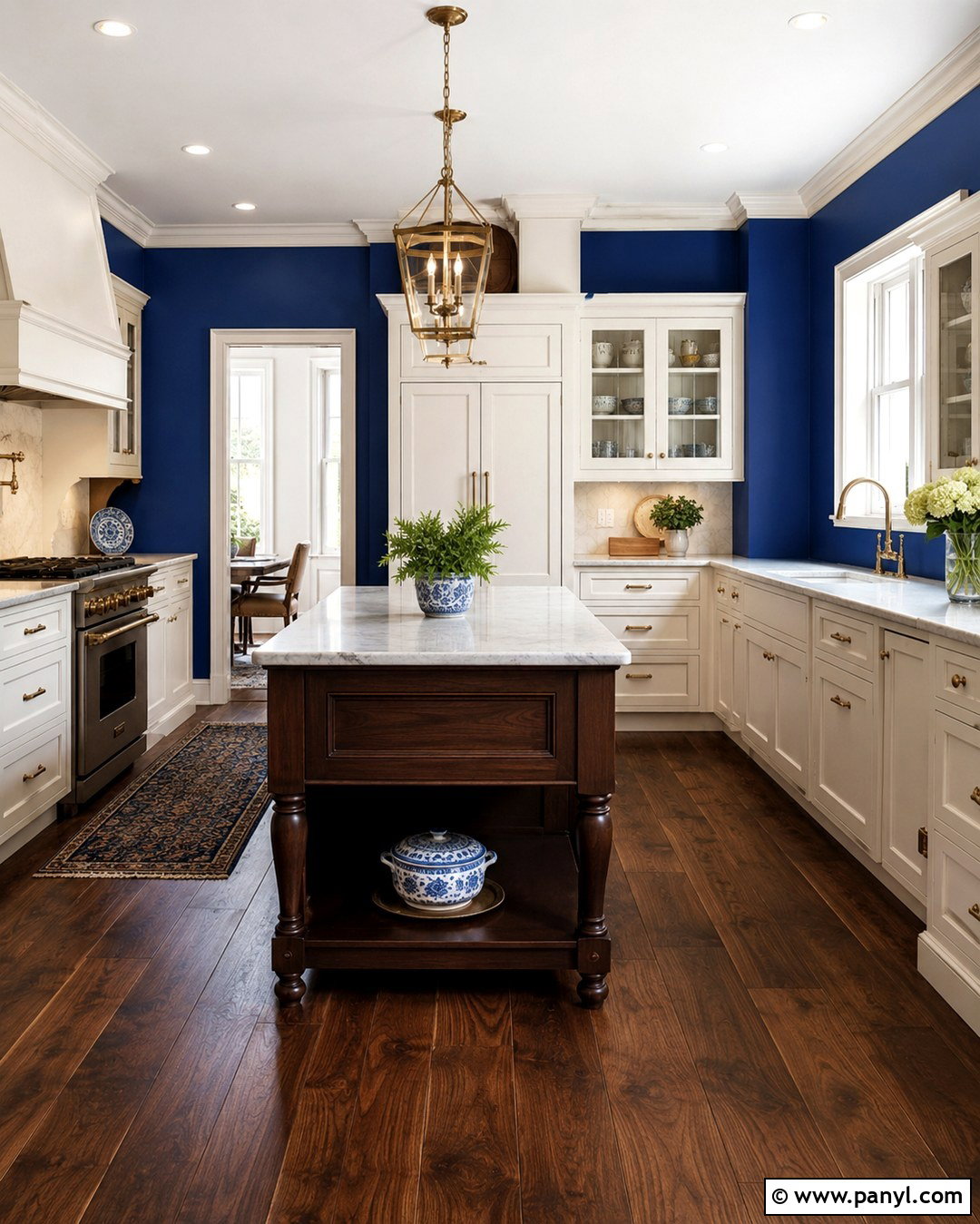 Royal Blue Kitchen Walls In A Traditional Kitchen - 20 Royal Blue Kitchen Walls