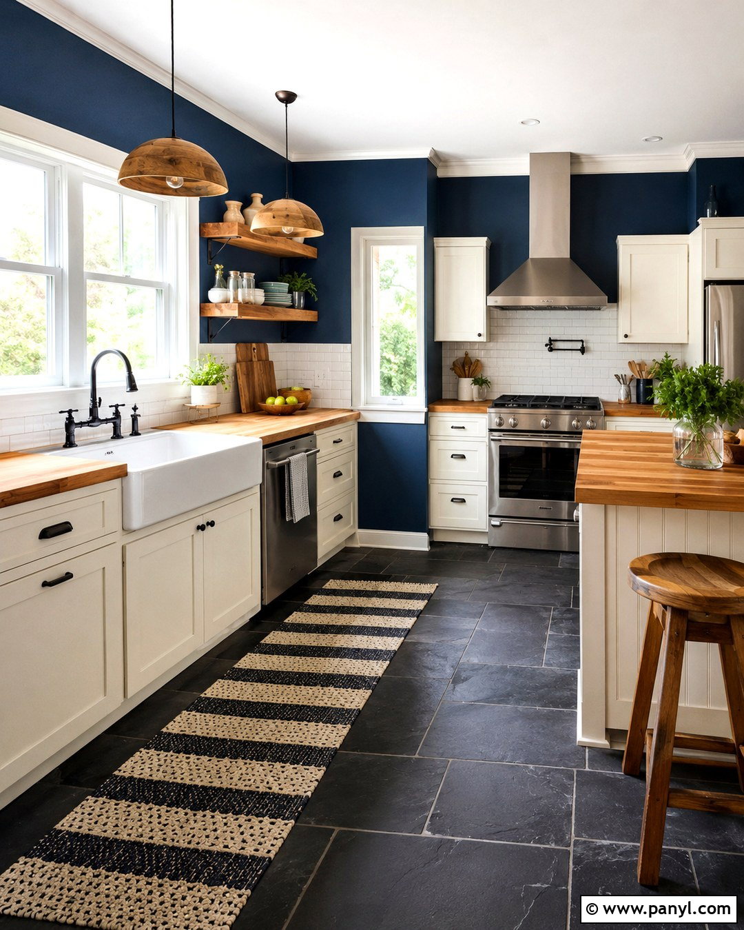Royal Blue Kitchen Walls With Butcher Block Counters - 20 Royal Blue Kitchen Walls