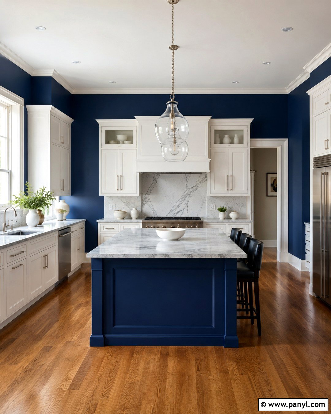 Royal Blue Kitchen Walls With Marble Countertops - 20 Royal Blue Kitchen Walls