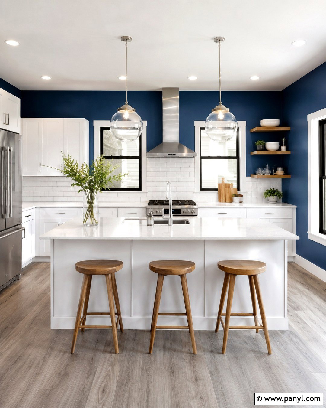 Royal Blue Kitchen Walls With White Subway Tile - 20 Royal Blue Kitchen Walls