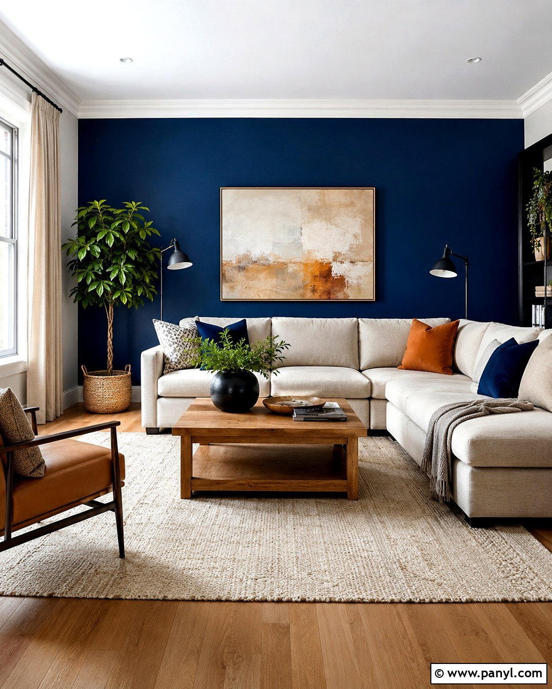 Royal Blue Living Room Feature Wall - 20 Royal Blue Feature Wall Ideas