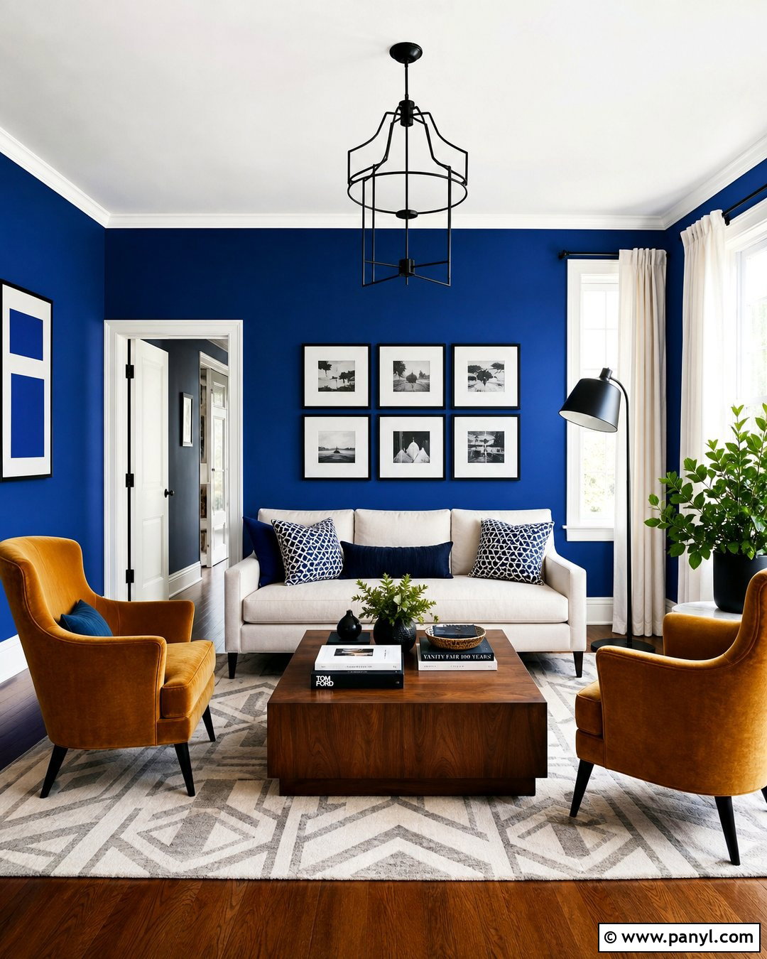 Royal Blue Living Room Walls - 35 Blue Painted Walls