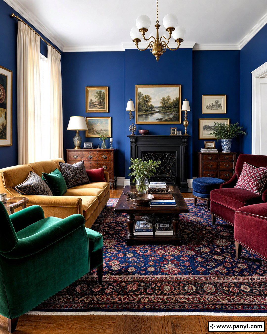 Royal Blue Living Room Walls With Jewel Tones - 20 blue living room walls