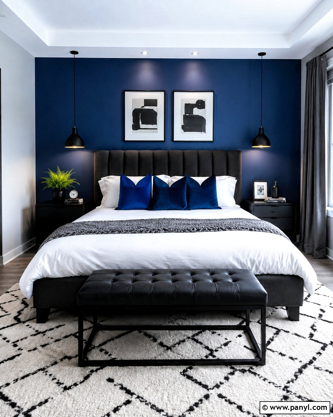 Royal Blue Modern Bedroom - 20 blue wall room ideas bedrooms