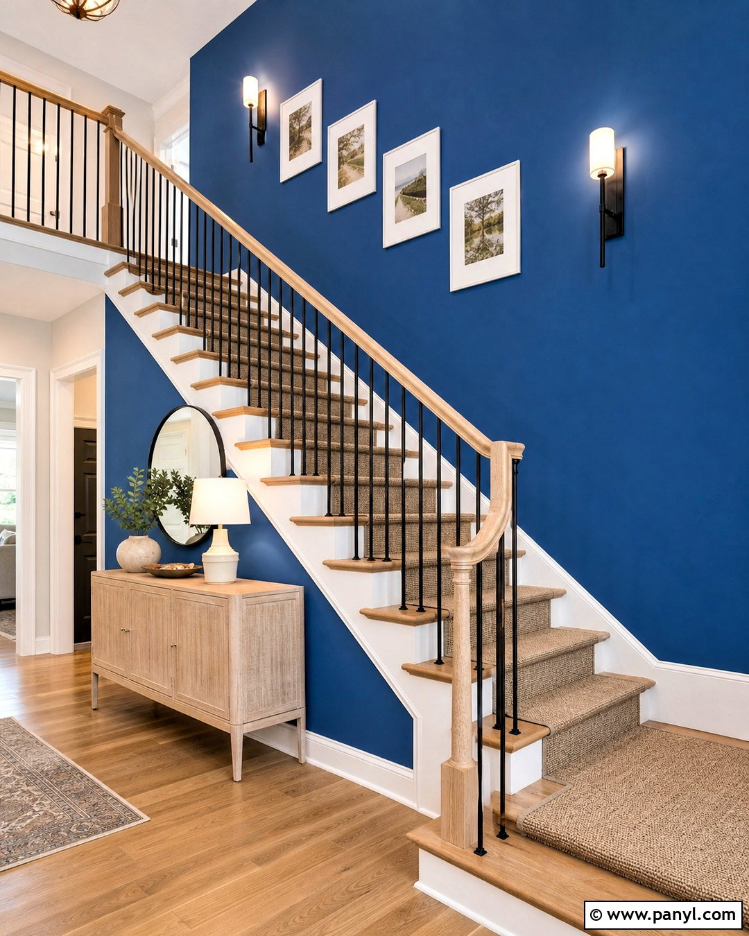 Royal Blue Staircase Accent Wall - 20 royal blue accent wall ideas