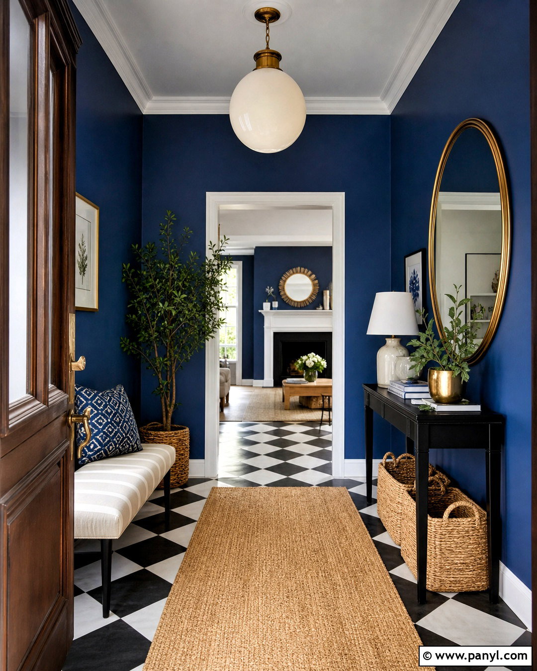 Royal Blue Walls With Black And White Flooring - 20 royal blue walls