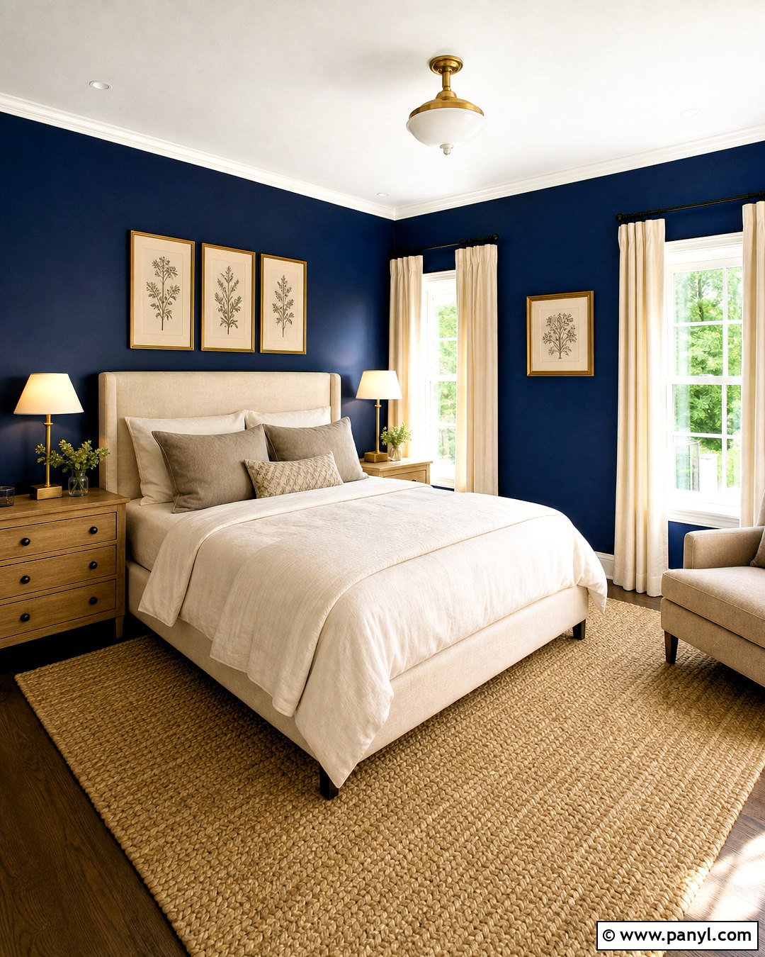 Royal Blue Walls With Cream Bedding - 20 royal blue walls