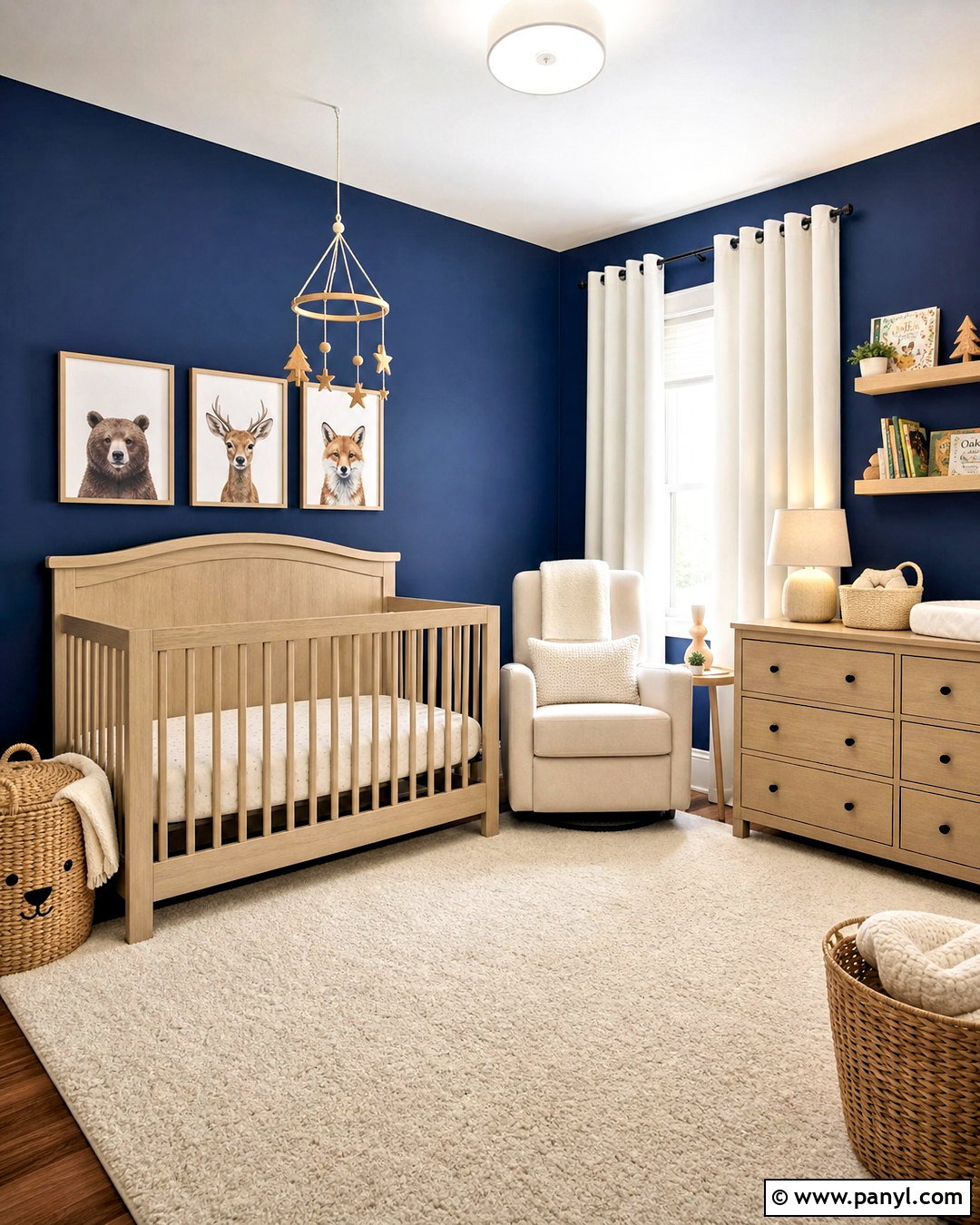 Royal Blue Walls With Light Wood Furniture - 20 royal blue walls