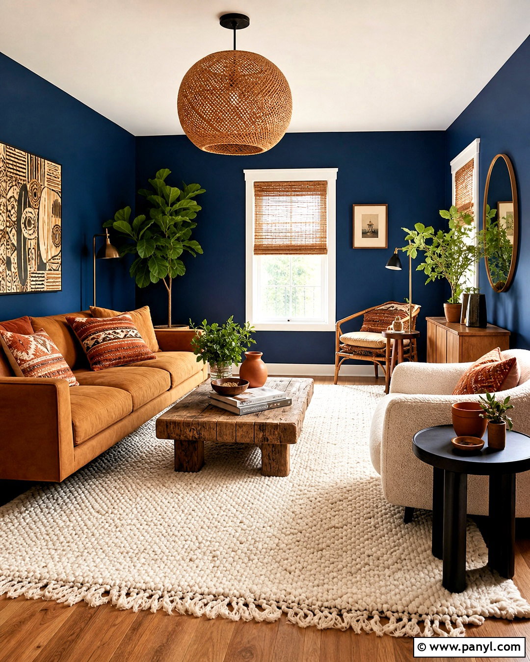 Royal Blue Walls With Terracotta Decor - 20 royal blue walls