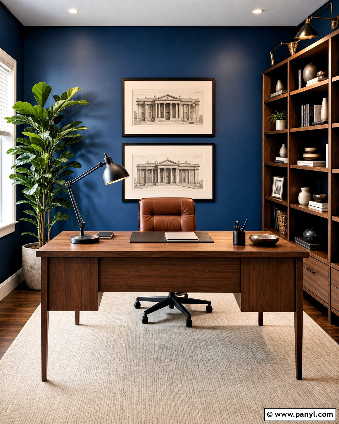 Royal Blue Walls With Walnut Furniture - 20 royal blue walls